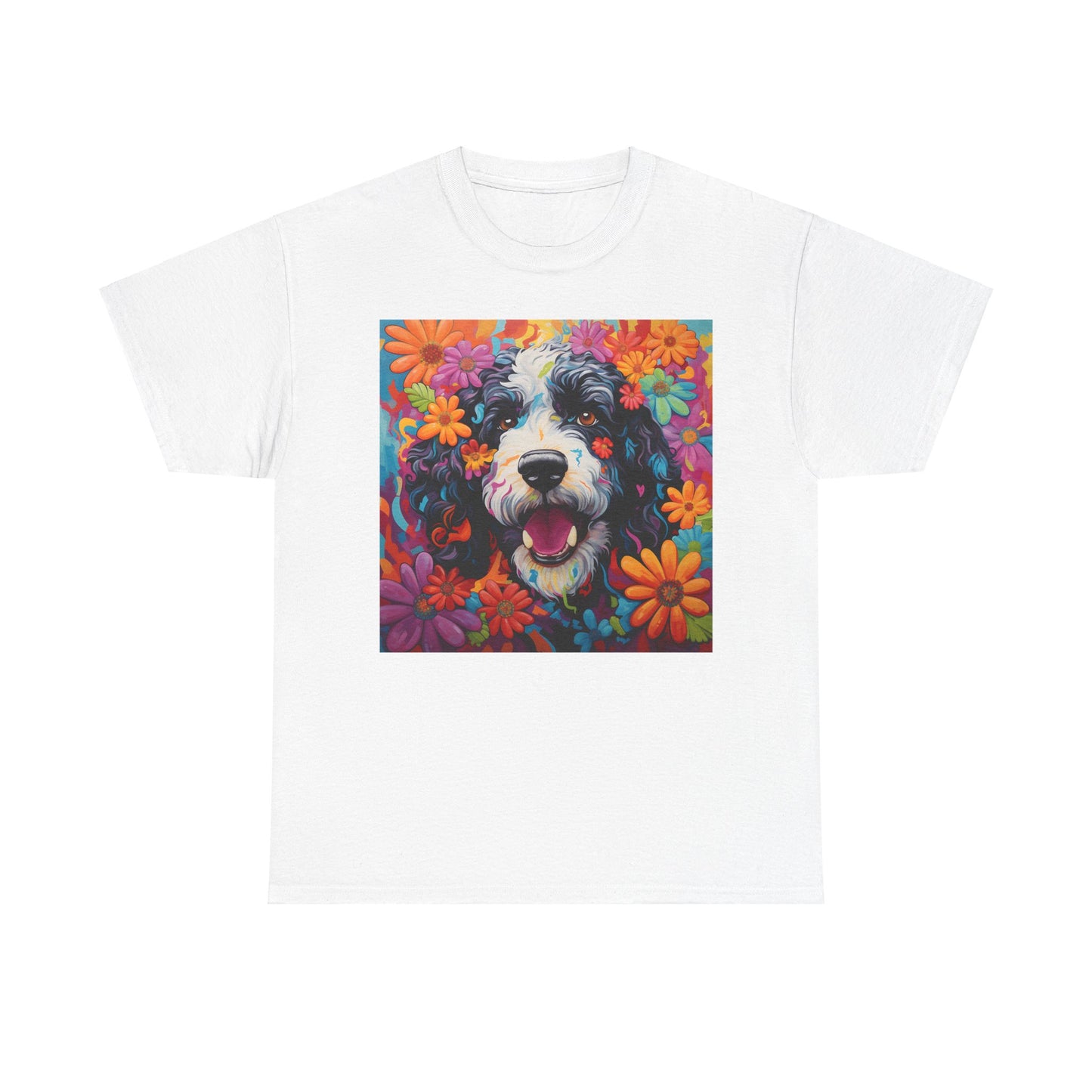 Floral Dog Shirt, Floral Dog Tee, Flower Dog Shirt, Animal Lover Tee, Dog Lover Gift Tee, Cute Dog, Floral Dog Birthday Shirt, Floral Dog