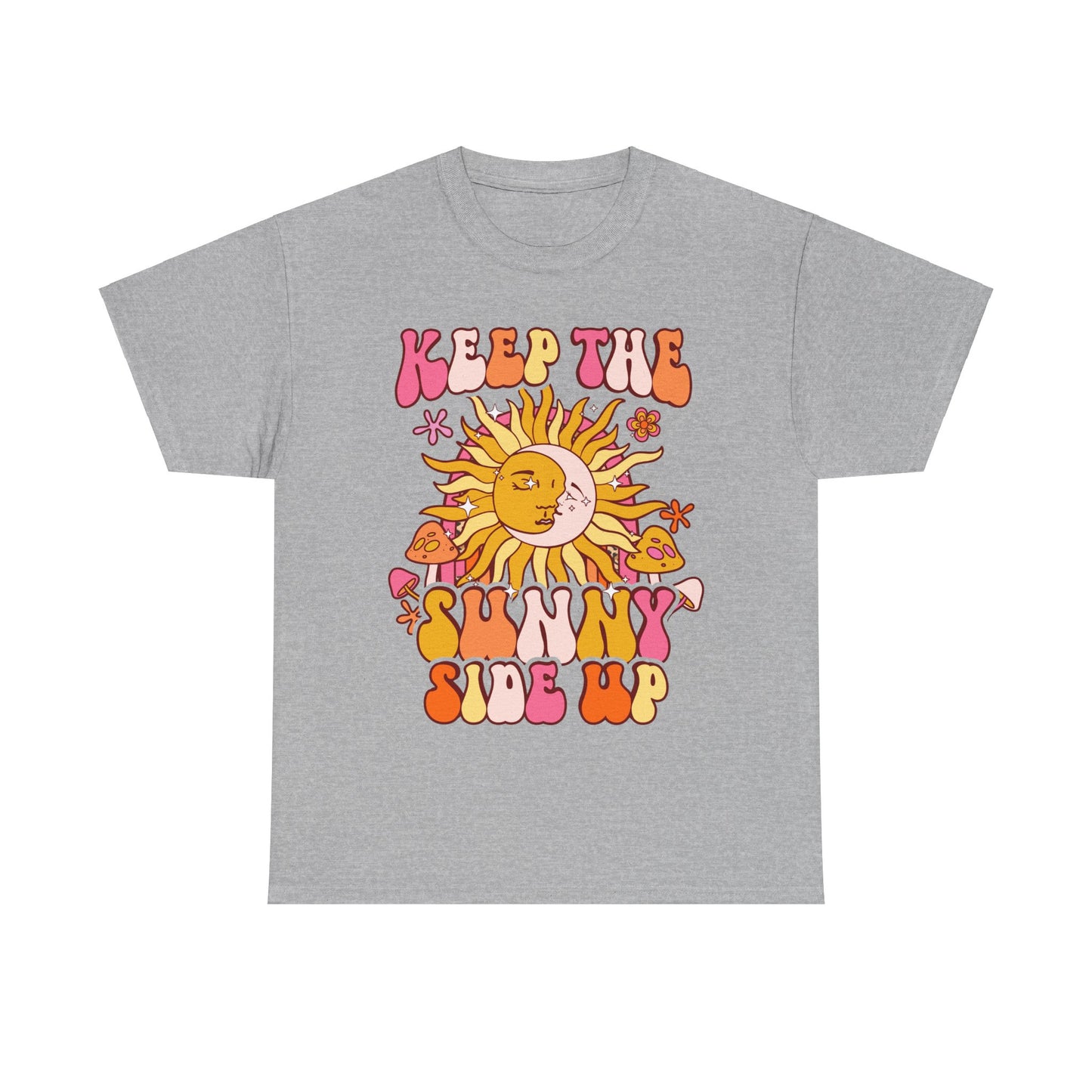 Keep The Sunny Side Up, Inspirational Quote Crewneck, Motivational Gift, Trendy Positivity T-Shirt for Women, Cute Positive Affirmation Tee