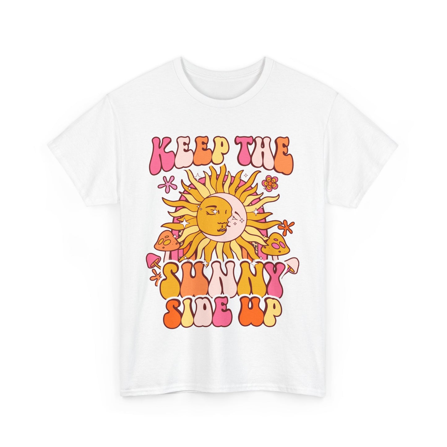 Keep The Sunny Side Up, Inspirational Quote Crewneck, Motivational Gift, Trendy Positivity T-Shirt for Women, Cute Positive Affirmation Tee
