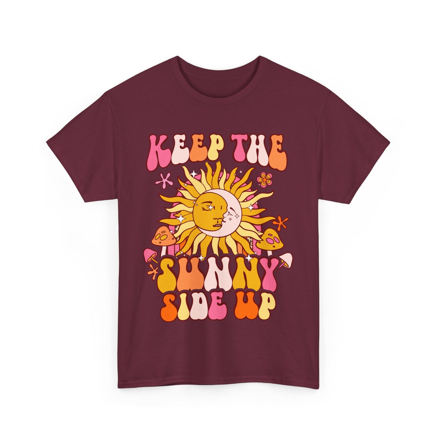Keep The Sunny Side Up, Inspirational Quote Crewneck, Motivational Gift, Trendy Positivity T-Shirt for Women, Cute Positive Affirmation Tee