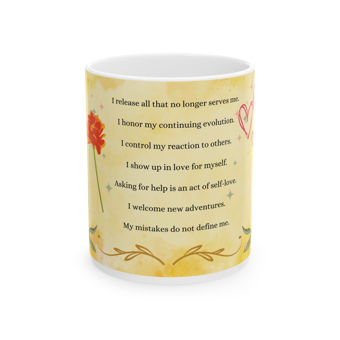 Daily Affirmation Coffee Mug, Positive Affirmations and Inspirational Quotes, Mom Mug Gift, Self Care Mug