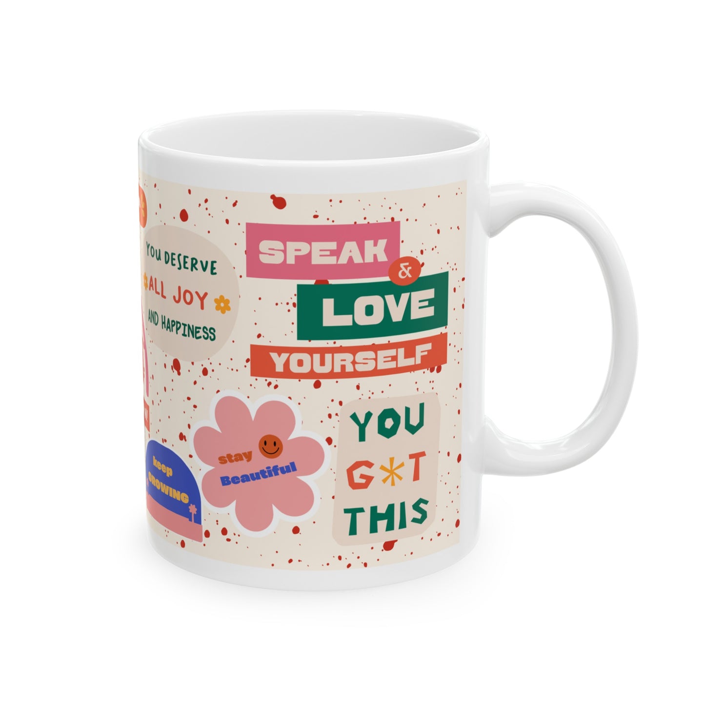 Daily Affirmation Coffee Mug, Positive Affirmations and Inspirational Quotes, Mom Mug Gift, Self Care Mug