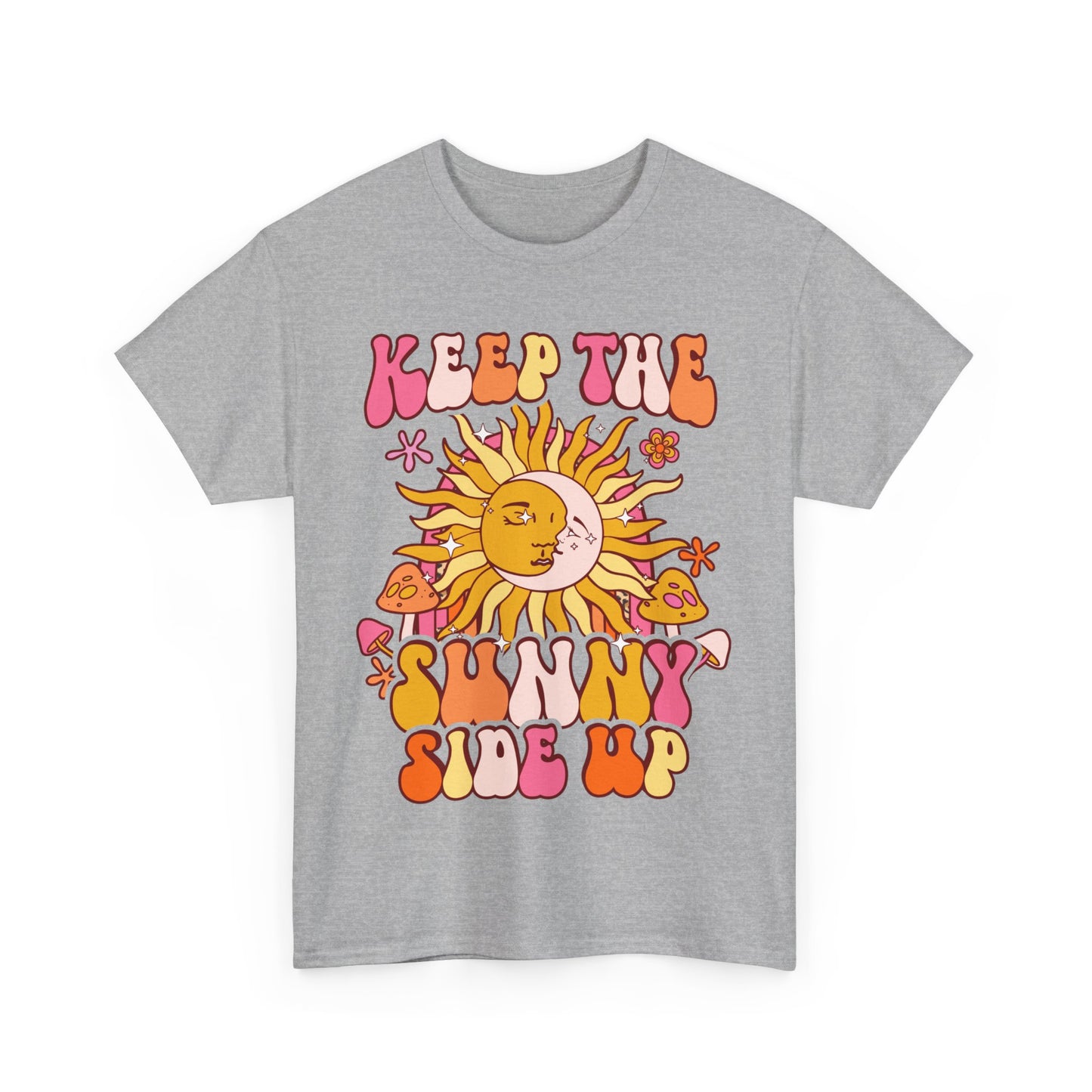 Keep The Sunny Side Up, Inspirational Quote Crewneck, Motivational Gift, Trendy Positivity T-Shirt for Women, Cute Positive Affirmation Tee
