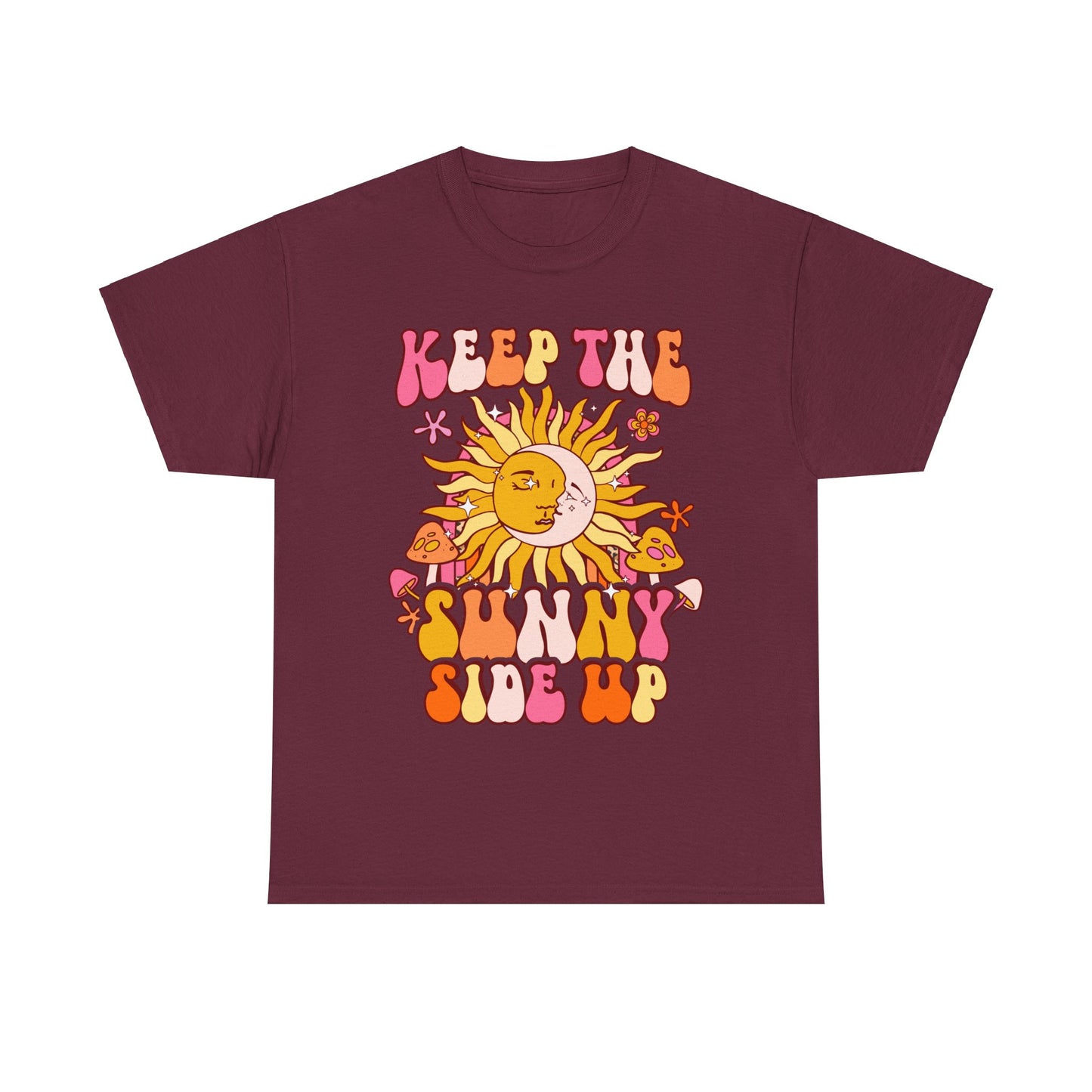 Keep The Sunny Side Up, Inspirational Quote Crewneck, Motivational Gift, Trendy Positivity T-Shirt for Women, Cute Positive Affirmation Tee
