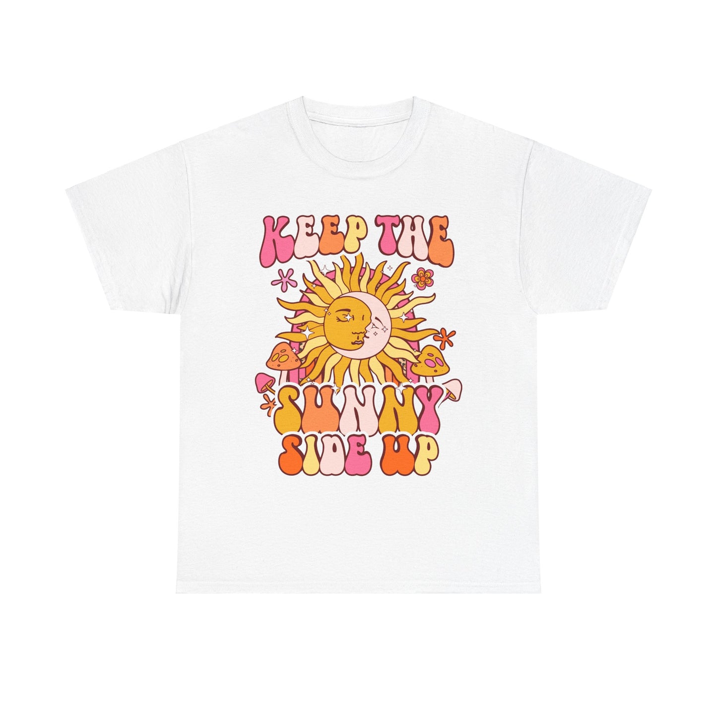 Keep The Sunny Side Up, Inspirational Quote Crewneck, Motivational Gift, Trendy Positivity T-Shirt for Women, Cute Positive Affirmation Tee