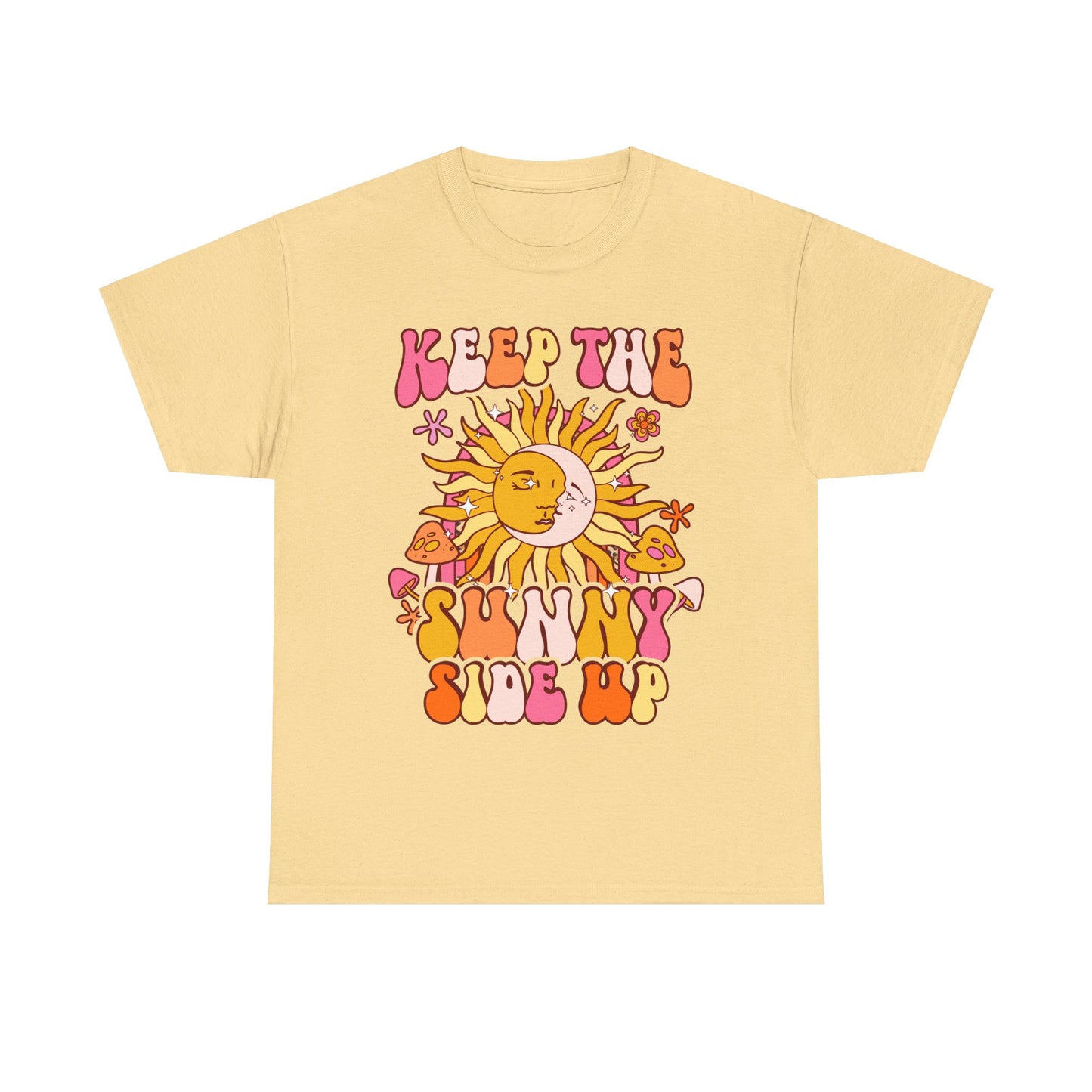 Keep The Sunny Side Up, Inspirational Quote Crewneck, Motivational Gift, Trendy Positivity T-Shirt for Women, Cute Positive Affirmation Tee