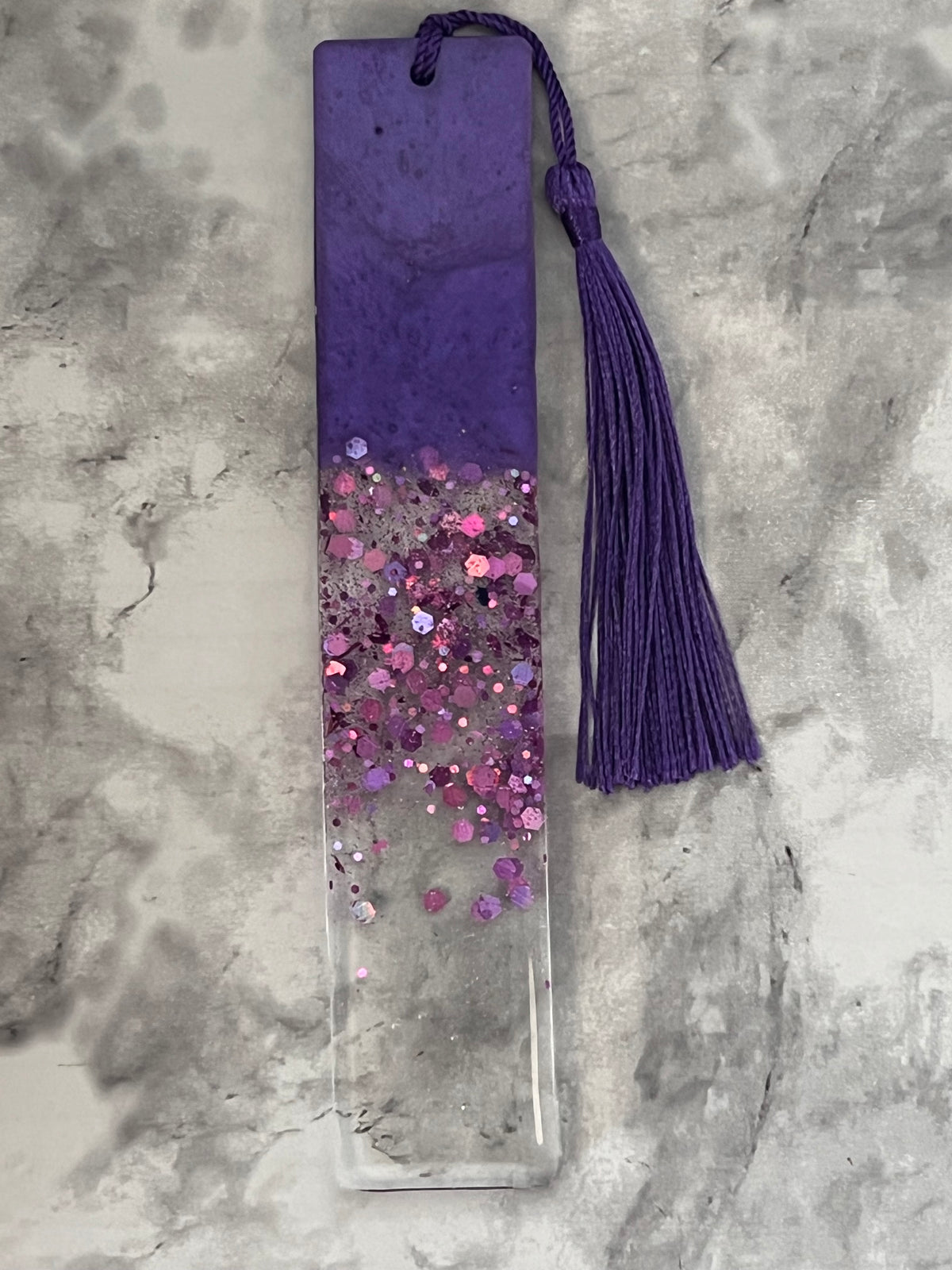 Personalized Purple Resin Bookmark