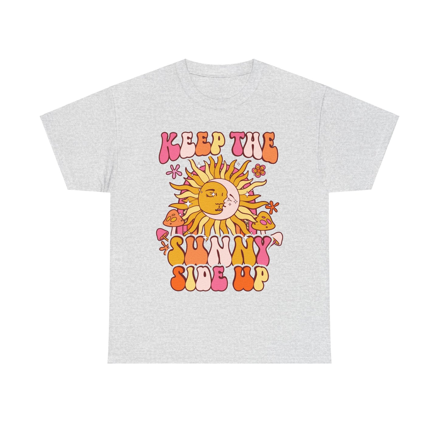 Keep The Sunny Side Up, Inspirational Quote Crewneck, Motivational Gift, Trendy Positivity T-Shirt for Women, Cute Positive Affirmation Tee