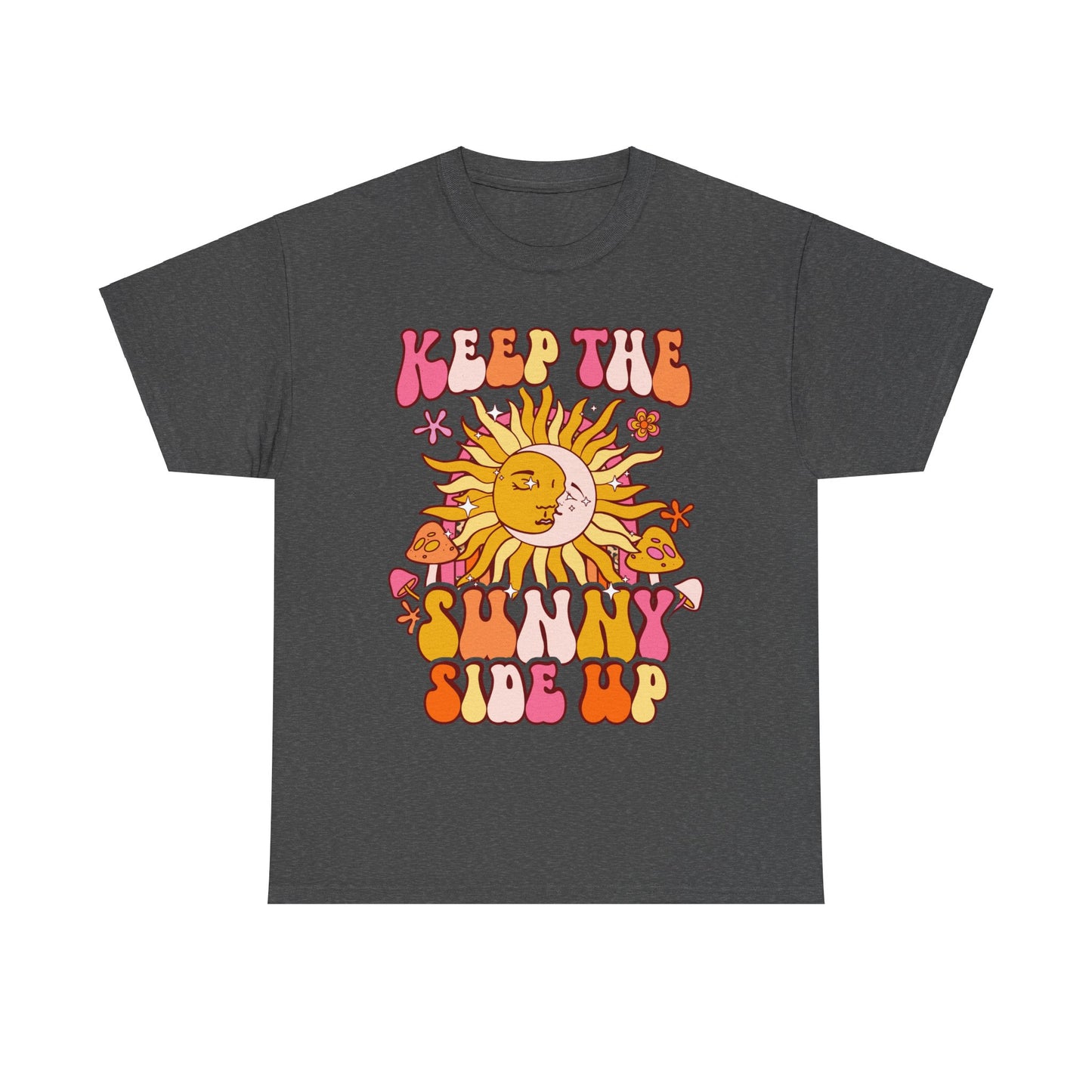 Keep The Sunny Side Up, Inspirational Quote Crewneck, Motivational Gift, Trendy Positivity T-Shirt for Women, Cute Positive Affirmation Tee