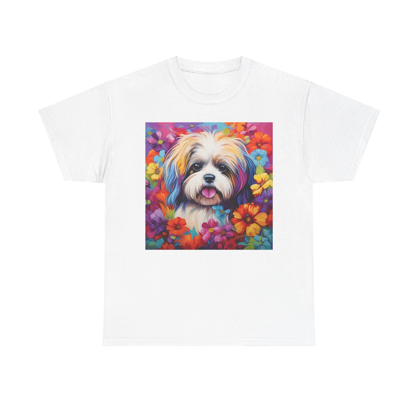 Floral Dog Shirt, Floral Dog Tee, Flower Dog Shirt, Animal Lover Tee, Dog Lover Gift Tee, Cute Dog, Floral Dog Birthday Shirt, Floral Dog
