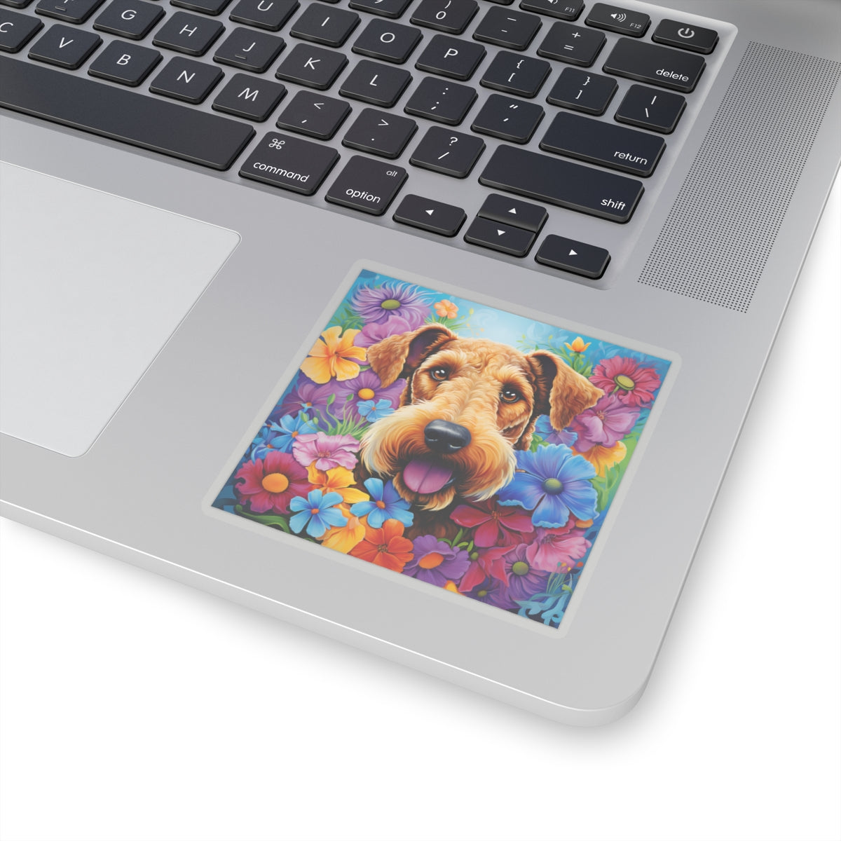 Floral Dog Kiss Cut Sticker