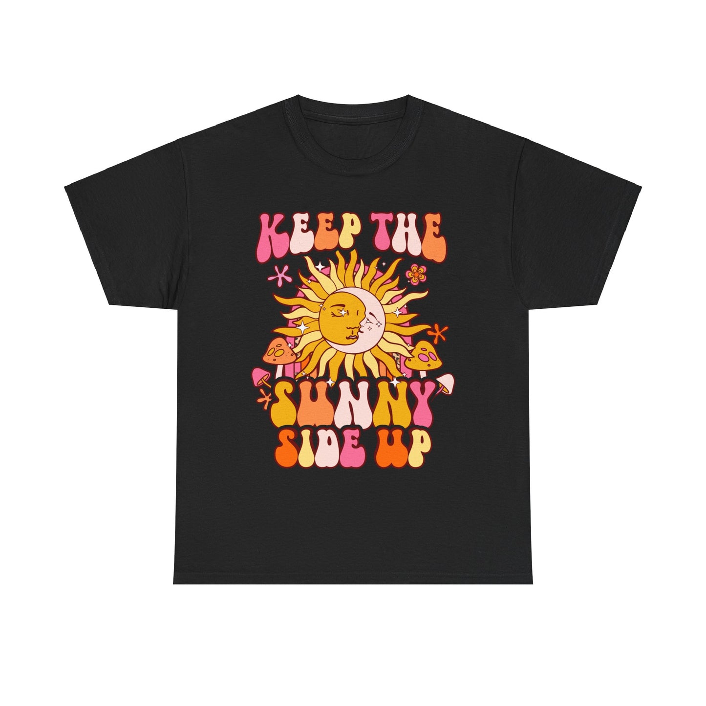 Keep The Sunny Side Up, Inspirational Quote Crewneck, Motivational Gift, Trendy Positivity T-Shirt for Women, Cute Positive Affirmation Tee