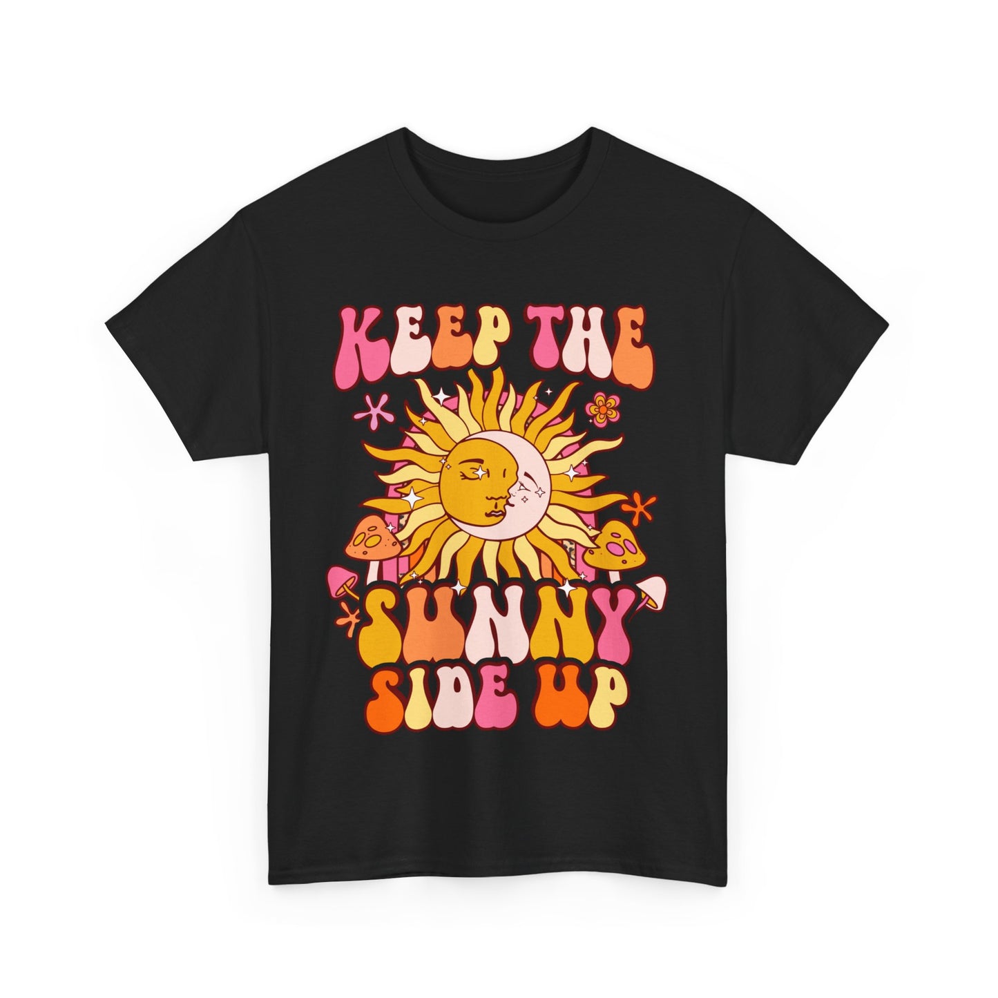 Keep The Sunny Side Up, Inspirational Quote Crewneck, Motivational Gift, Trendy Positivity T-Shirt for Women, Cute Positive Affirmation Tee