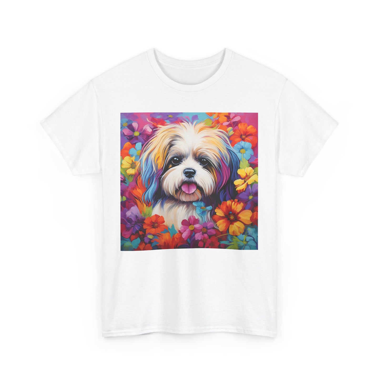 Floral Dog Shirt, Floral Dog Tee, Flower Dog Shirt, Animal Lover Tee, Dog Lover Gift Tee, Cute Dog, Floral Dog Birthday Shirt, Floral Dog