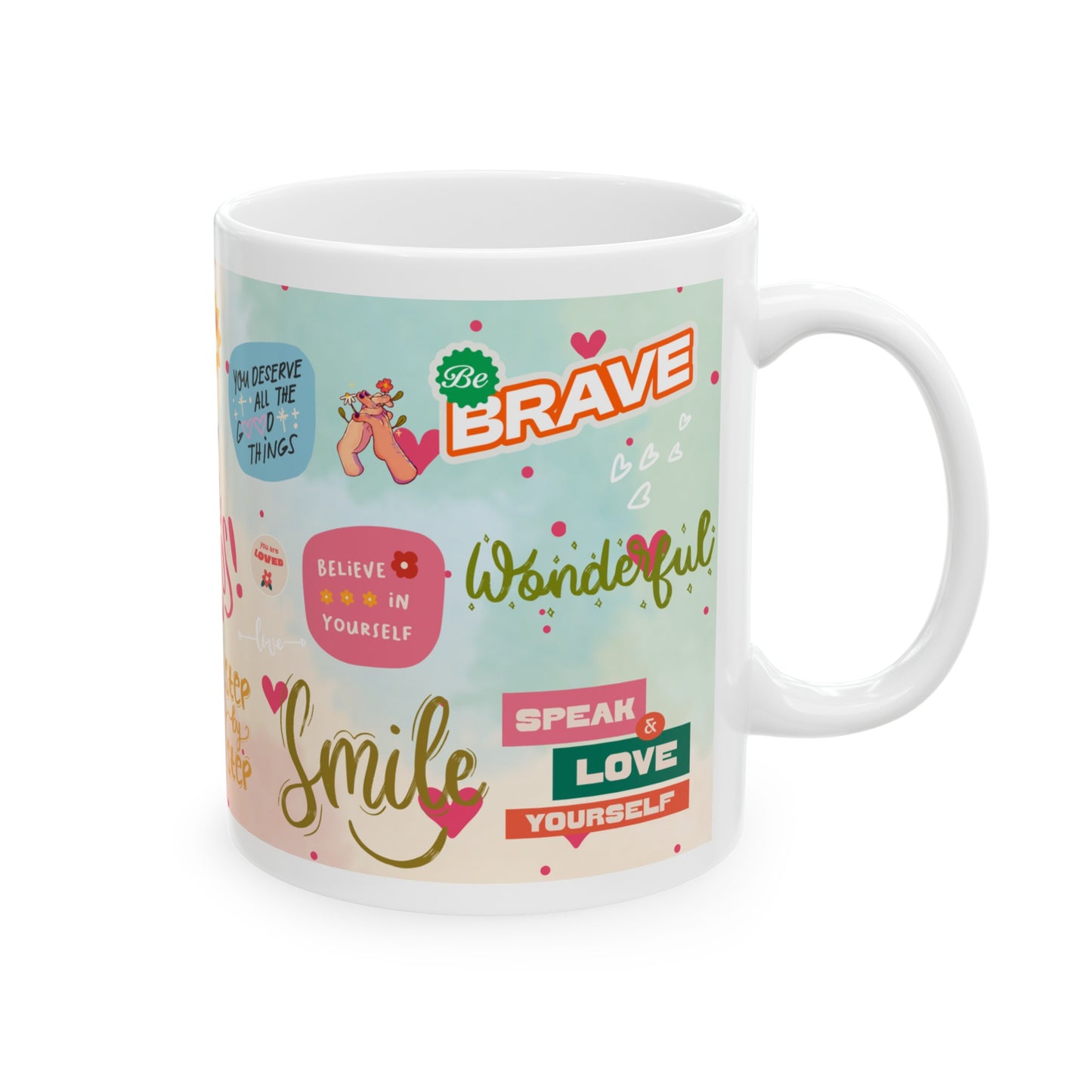 Daily Affirmation Coffee Mug, Positive Affirmations and Inspirational Quotes, Mom Mug Gift, Self Care Mug