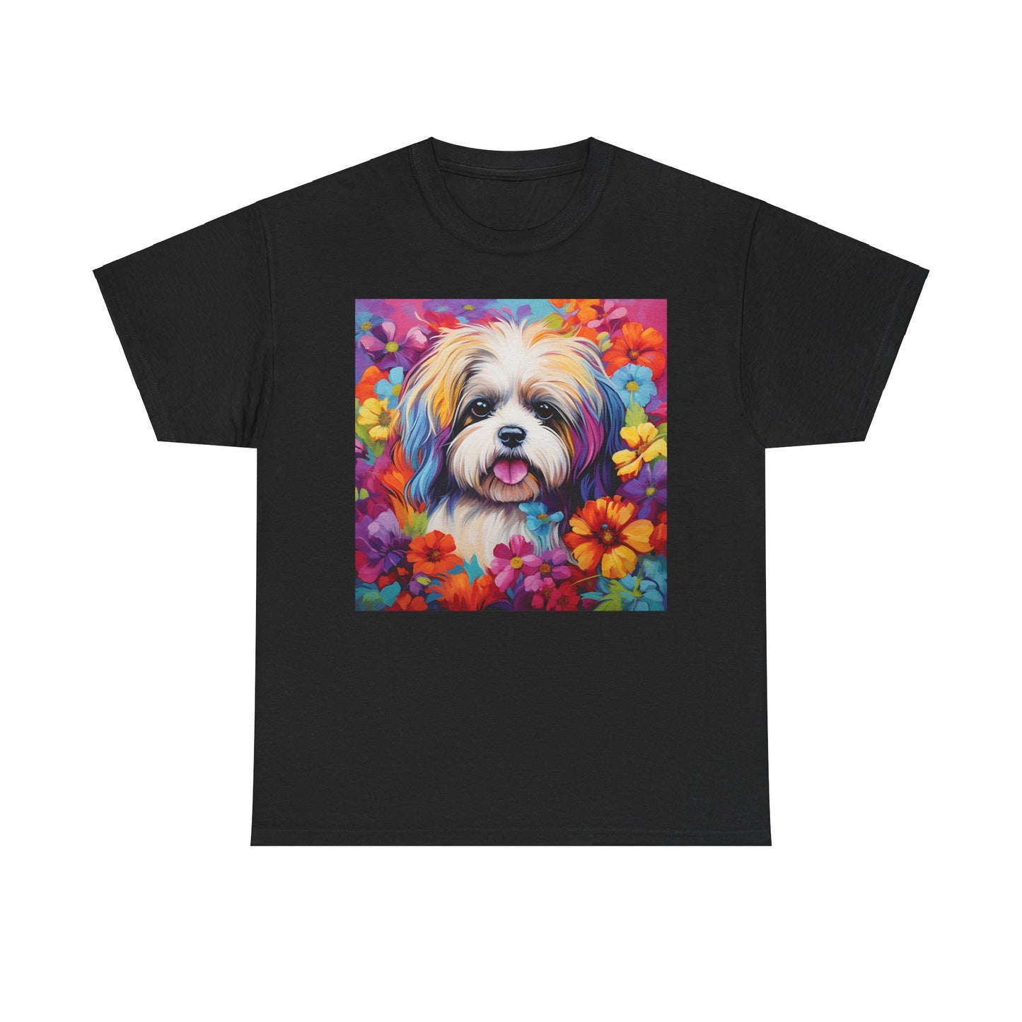 Floral Dog Shirt, Floral Dog Tee, Flower Dog Shirt, Animal Lover Tee, Dog Lover Gift Tee, Cute Dog, Floral Dog Birthday Shirt, Floral Dog