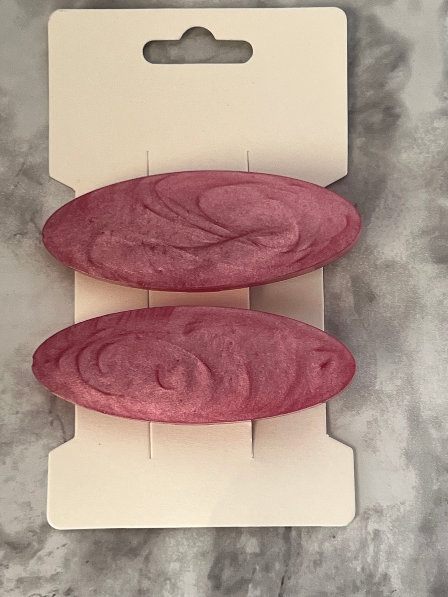 Rose Pink Oval Hair Clip