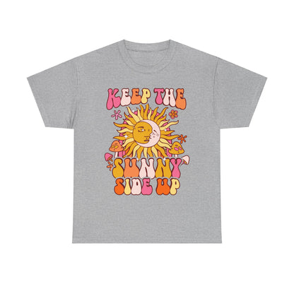 Keep The Sunny Side Up, Inspirational Quote Crewneck, Motivational Gift, Trendy Positivity T-Shirt for Women, Cute Positive Affirmation Tee