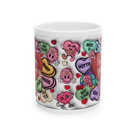 Heart Valentine's Mug, Heart Mug, Valentine's Day Mug, Heart Mug, Valentine's Mug, Love Mug, Valentine's Day