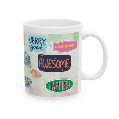 Daily Affirmation Coffee Mug, Positive Affirmations and Inspirational Quotes, Mom Mug Gift, Self Care Mug