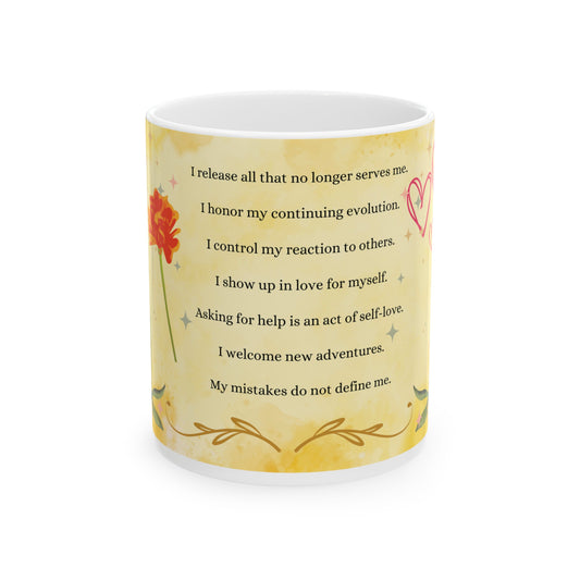 Daily Affirmation Coffee Mug, Positive Affirmations and Inspirational Quotes, Mom Mug Gift, Self Care Mug