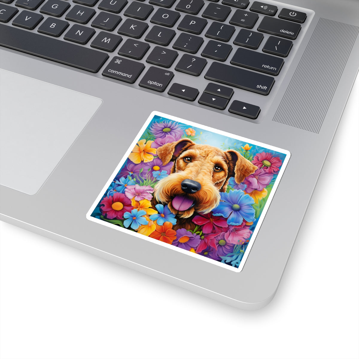 Floral Dog Kiss Cut Sticker