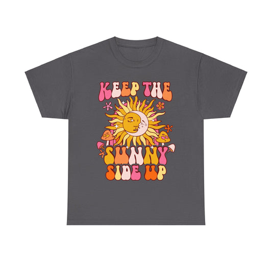 Keep The Sunny Side Up, Inspirational Quote Crewneck, Motivational Gift, Trendy Positivity T-Shirt for Women, Cute Positive Affirmation Tee