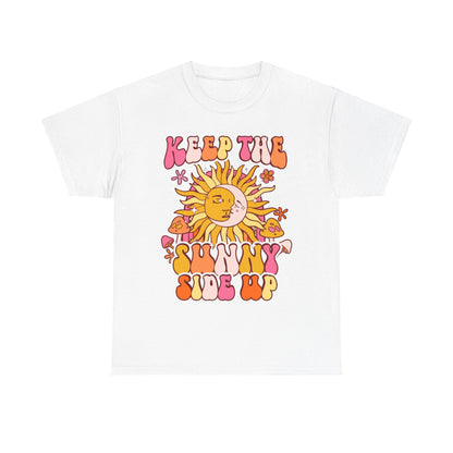 Keep The Sunny Side Up, Inspirational Quote Crewneck, Motivational Gift, Trendy Positivity T-Shirt for Women, Cute Positive Affirmation Tee