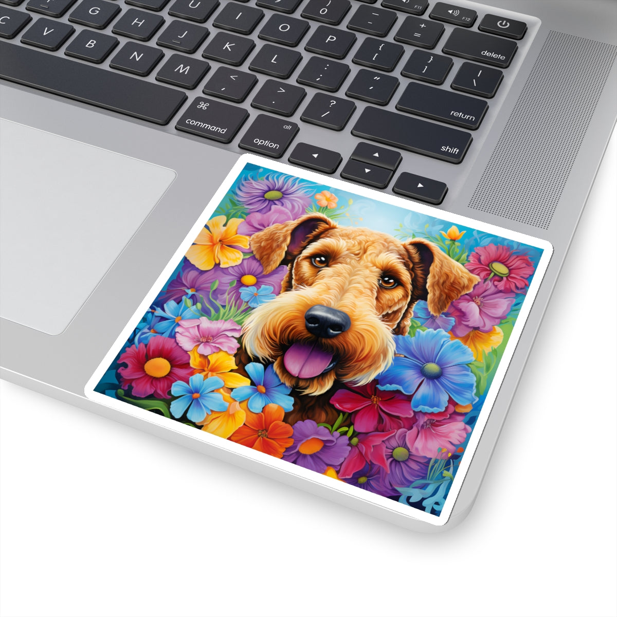 Floral Dog Kiss Cut Sticker