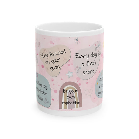 Daily Affirmation Coffee Mug, Positive Affirmations and Inspirational Quotes, Mom Mug Gift, Self Care Mug