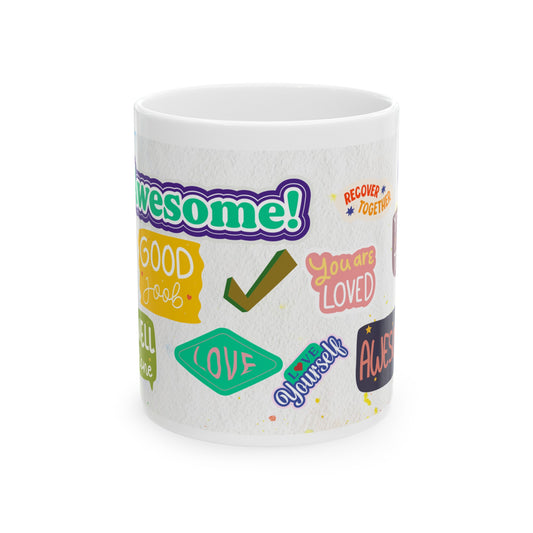 Daily Affirmation Coffee Mug, Positive Affirmations and Inspirational Quotes, Mom Mug Gift, Self Care Mug