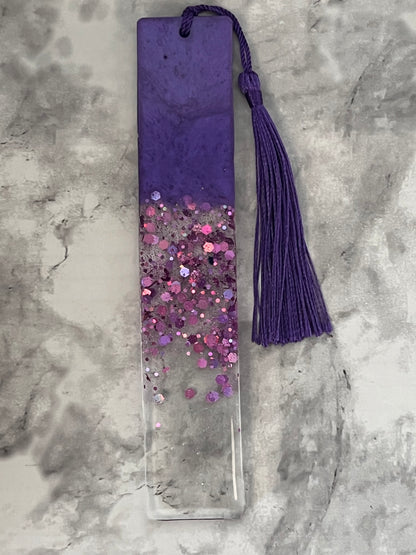 Personalized Purple Resin Bookmark