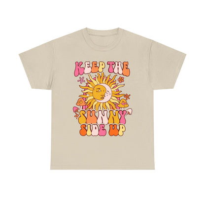 Keep The Sunny Side Up, Inspirational Quote Crewneck, Motivational Gift, Trendy Positivity T-Shirt for Women, Cute Positive Affirmation Tee