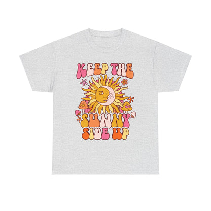 Keep The Sunny Side Up, Inspirational Quote Crewneck, Motivational Gift, Trendy Positivity T-Shirt for Women, Cute Positive Affirmation Tee