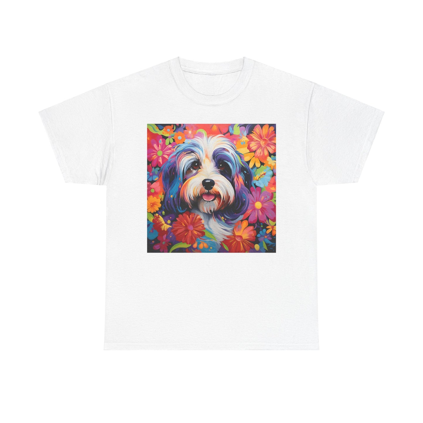 Floral Dog Shirt, Floral Dog Tee, Flower Dog Shirt, Animal Lover Tee, Dog Lover Gift Tee, Cute Dog, Floral Dog Birthday Shirt, Floral Dog