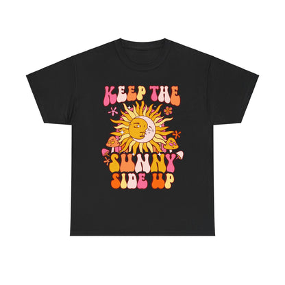 Keep The Sunny Side Up, Inspirational Quote Crewneck, Motivational Gift, Trendy Positivity T-Shirt for Women, Cute Positive Affirmation Tee