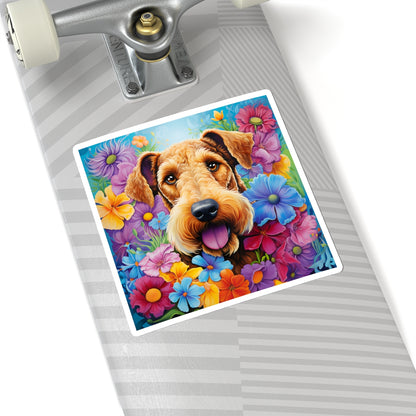 Floral Dog Kiss Cut Sticker