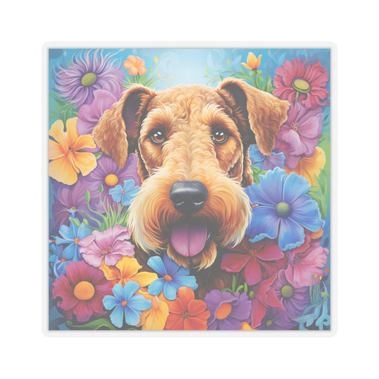 Floral Dog Kiss Cut Sticker