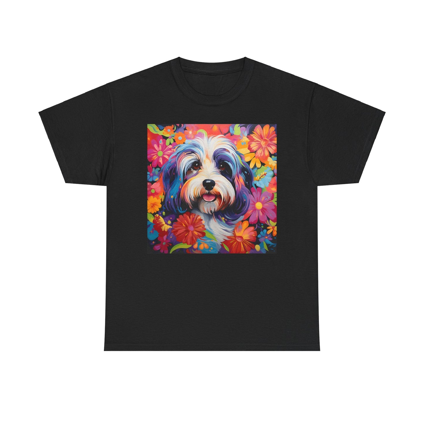Floral Dog Shirt, Floral Dog Tee, Flower Dog Shirt, Animal Lover Tee, Dog Lover Gift Tee, Cute Dog, Floral Dog Birthday Shirt, Floral Dog