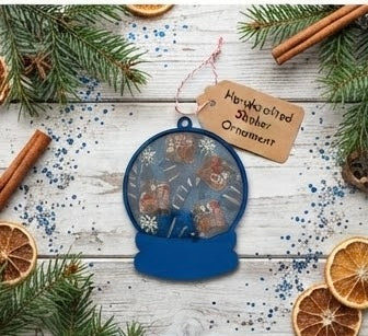 3D Layered Snow Globe Holiday Ornament with Christmas Elf Characters