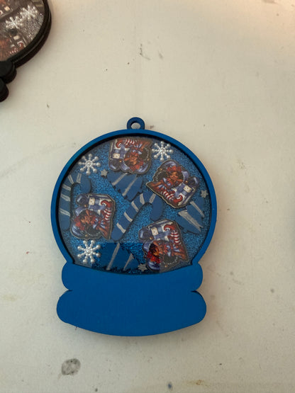 3D Layered Snow Globe Holiday Ornament with Christmas Elf Characters