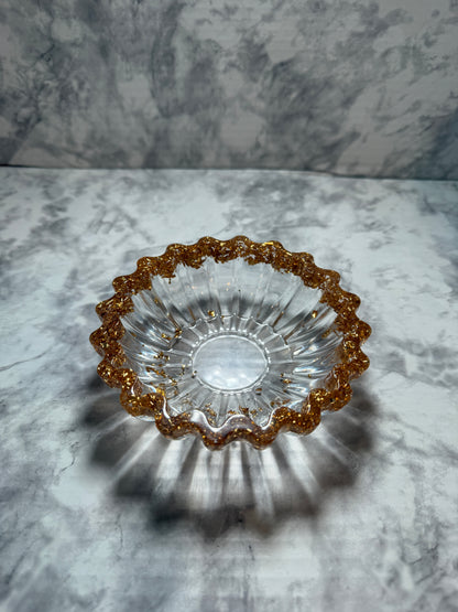 HANDMADE GOLD AND CLEAR RESIN BOWL