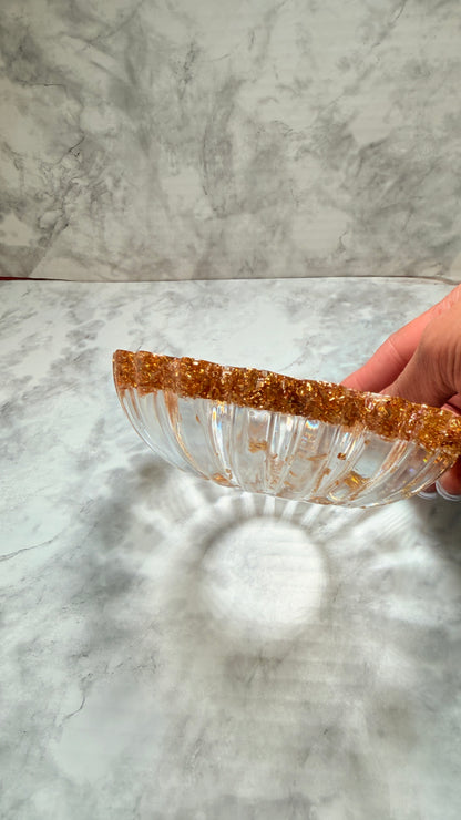 HANDMADE GOLD AND CLEAR RESIN BOWL